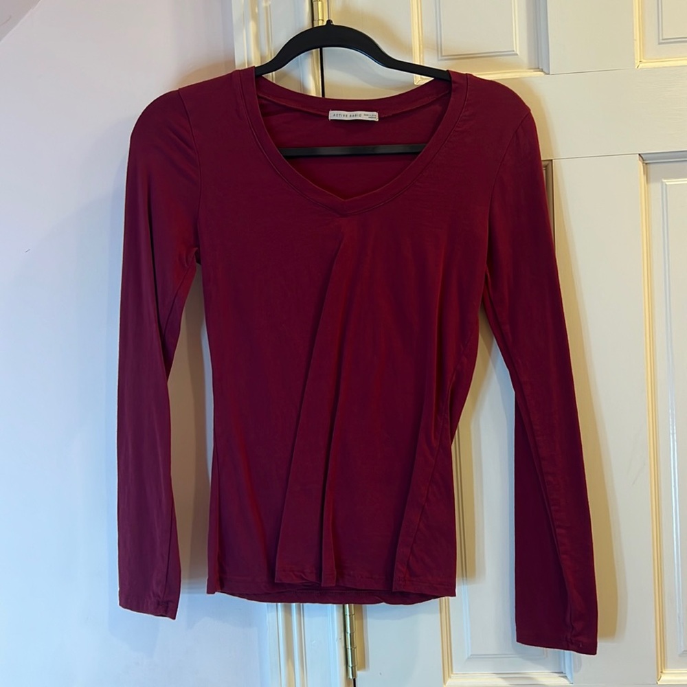Red v neck shirt